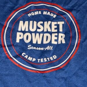 💥NWT OGIO Musket Powder Seasoning Camp Tested Blue short sleeve small polyester